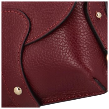 Dámská kožená crossbody vínová - Delami Carolyn
