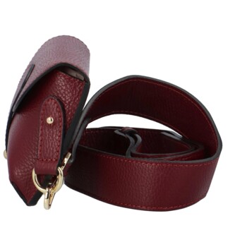 Dámská kožená crossbody vínová - Delami Carolyn