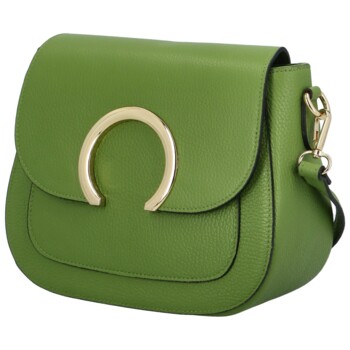 Dámská kožená crossbody kabelka zelená - ItalY Pretty