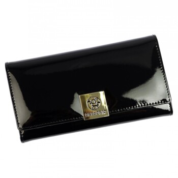 Dámská kožená lakovaná peněženka černá - Gregorio Sisiko