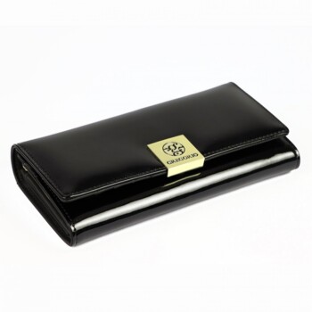 Dámská kožená lakovaná peněženka černá - Gregorio Sisiko