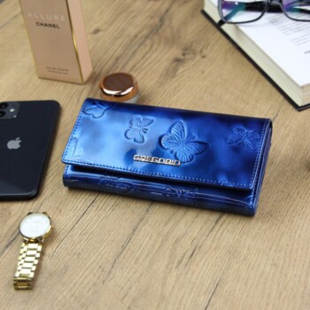 Dámská kožená peněženka modrá - Gregorio Eugenina