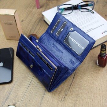 Dámská kožená peněženka modrá - Gregorio Eugenina