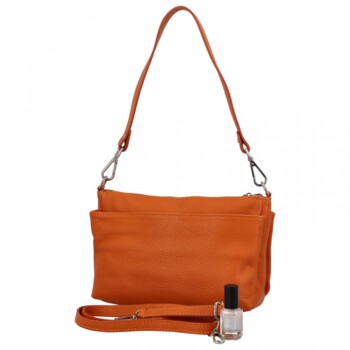 Dámská kožená crossbody oranžová - Delami Colette