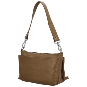 Dámská kožená crossbody khaki - Delami Colette