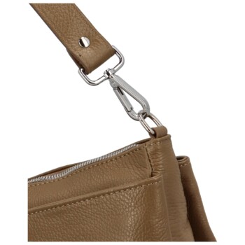 Dámská kožená crossbody khaki - Delami Colette