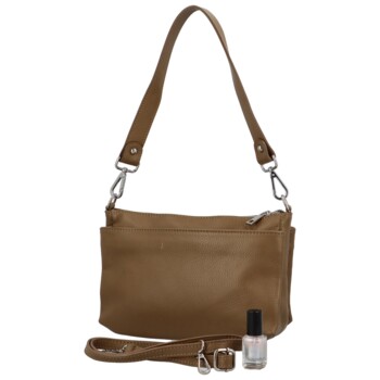 Dámská kožená crossbody khaki - Delami Colette