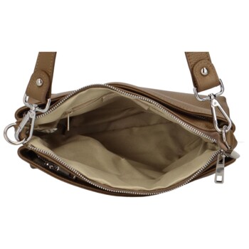 Dámská kožená crossbody khaki - Delami Colette