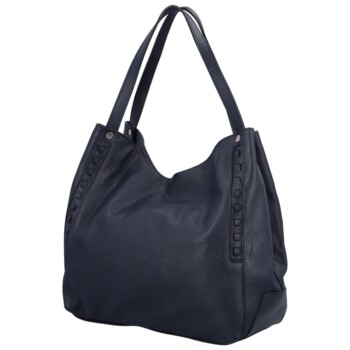 Dámská kožená kabelka přes rameno tmavě modrá - ItalY Evelyn