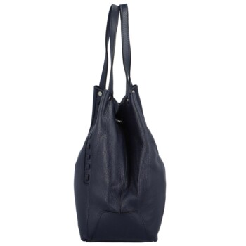 Dámská kožená kabelka přes rameno tmavě modrá - ItalY Evelyn