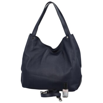 Dámská kožená kabelka přes rameno tmavě modrá - ItalY Evelyn
