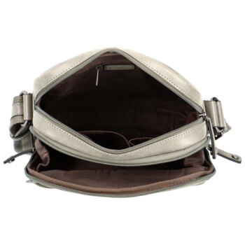 Pánská kožená crossbody taška šedá - Hexagona Bermund