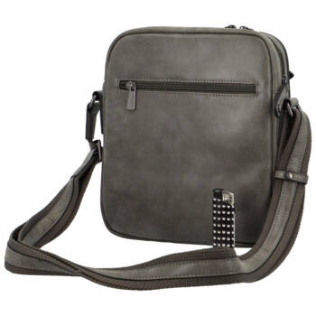 Pánská kožená crossbody taška šedá - Hexagona Bermund