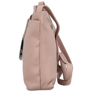 Dámská kožená crossbody kabelka růžová - Delami Eneta