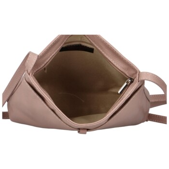 Dámská kožená crossbody kabelka růžová - Delami Eneta