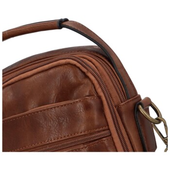 Trendy pánská crossbody taška s uchem tmavě hnědá - Paolo bags Marlin