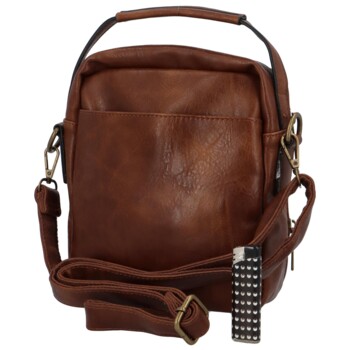 Trendy pánská crossbody taška s uchem tmavě hnědá - Paolo bags Marlin