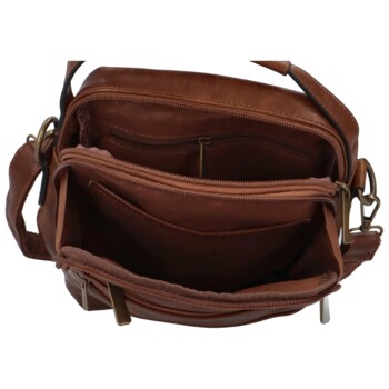 Trendy pánská crossbody taška s uchem tmavě hnědá - Paolo bags Marlin