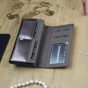 Dámská kožená peněženka šedá - Gregorio Fellissa