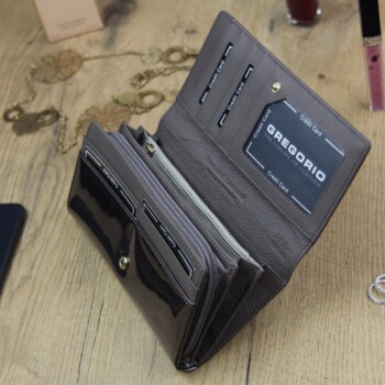 Dámská kožená peněženka šedá - Gregorio Fellissa