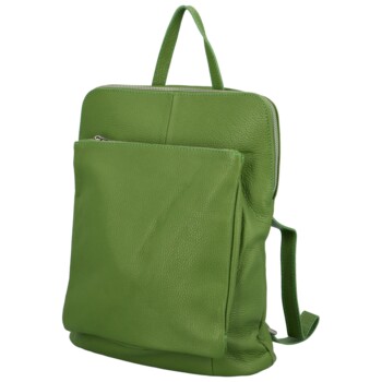 Dámský kožený batůžek/kabelka zelený - Delami Vera Pelle Houtel