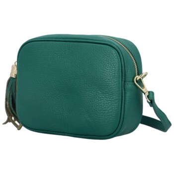 Dámská kožená crossbody kabelka tyrkysová -  ItalY Kriane G