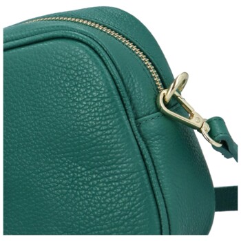 Dámská kožená crossbody kabelka tyrkysová -  ItalY Kriane G