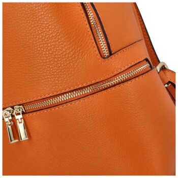 Dámský kožený batůžek oranžový - Delami Debra