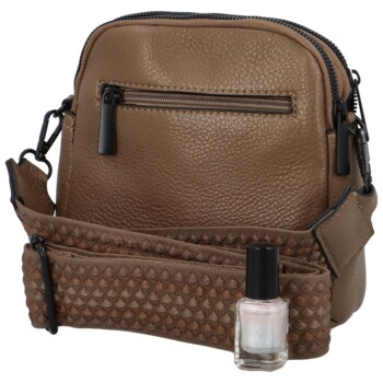 Dámská crossbody kabelka/taška zemitá hnědá - Paolo bags Sarah