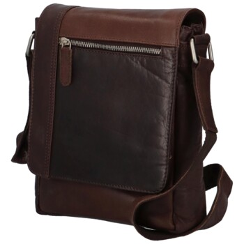 Pánská kožená crossbody taška černá - Greenwood Justwant