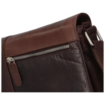 Pánská kožená crossbody taška černá - Greenwood Justwant