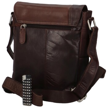 Pánská kožená crossbody taška černá - Greenwood Justwant