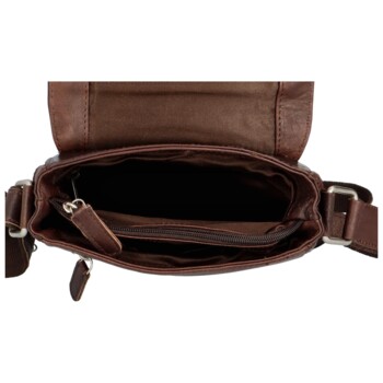 Pánská kožená crossbody taška černá - Greenwood Justwant