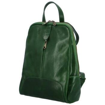 Dámský kožený batoh tmavě zelený - Delami Bibianah