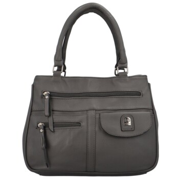 Trendy dámská koženková kabelka do ruky Regina, šedá