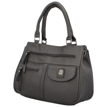 Trendy dámská koženková kabelka do ruky Regina, šedá