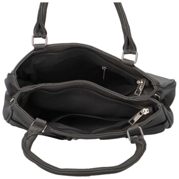 Trendy dámská koženková kabelka do ruky Regina, šedá