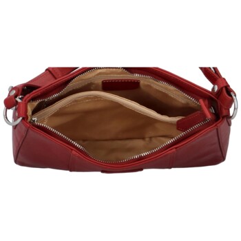 Dámská kožená kabelka přes rameno červená - Katana Lavana