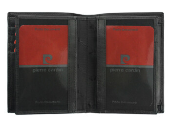 Pánská kožená peněženka černo/červená - Pierre Cardin Muffas