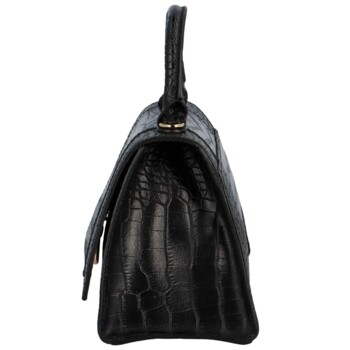 Dámská kožená crossbody kabelka černá - Delami Colette