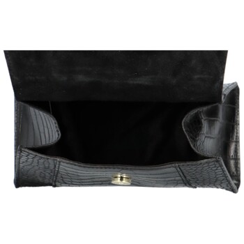 Dámská kožená crossbody kabelka černá - Delami Colette