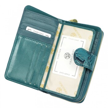 Dámská kožená peněženka tyrkysová - Gregorio Astalla
