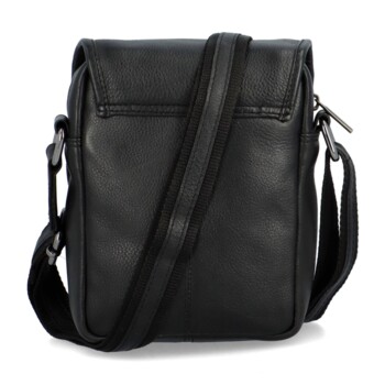 Pánská kožená crossbody/taška černá - Diviley Ethan