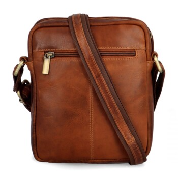 Pánská kožená crossbody/taška koňaková hladká - Diviley Jacob