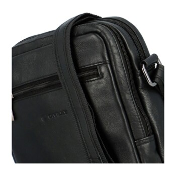 Pánská kožená crossbody/taška černá - Diviley Jacob