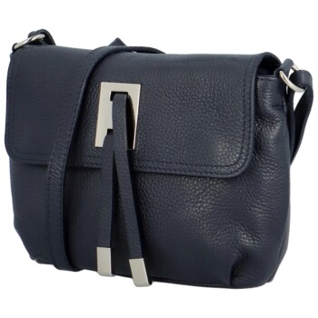 Dámská kožená crossbody kabelka tmavě modrá - ItalY Porta