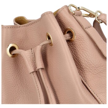 Dámská kožená kabelka přes rameno růžová - Delami Volira
