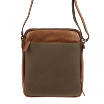 Pánská kožená crossbody taška camel - Pierre Cardin Izarr