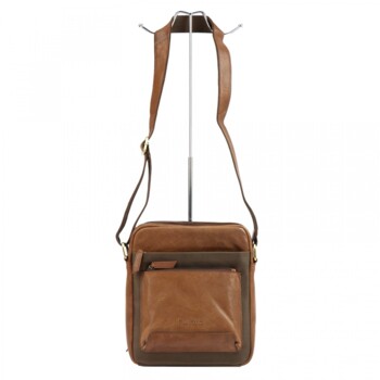 Pánská kožená crossbody taška camel - Pierre Cardin Izarr