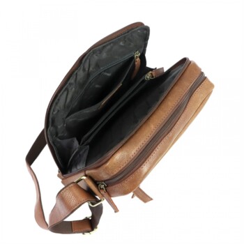 Pánská kožená crossbody taška camel - Pierre Cardin Izarr